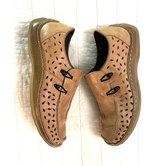 Rieker Antistress Slip-On Shoes Women 38(US 7.5) Tan Leather Comfort Loafers EUC - Picture 3 of 10